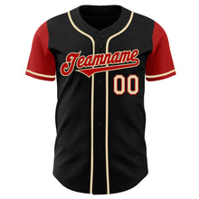Load image into Gallery viewer, Custom Black Red-Cream Authentic Two Tone Baseball Jersey