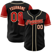 Load image into Gallery viewer, Custom Black Red-Cream Authentic Two Tone Baseball Jersey