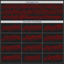 Load image into Gallery viewer, Custom Black Red Authentic Two Tone Baseball Jersey