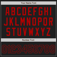 Load image into Gallery viewer, Custom Black Red Authentic Two Tone Baseball Jersey