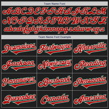 Load image into Gallery viewer, Custom Black Red-Kelly Green Authentic Two Tone Baseball Jersey