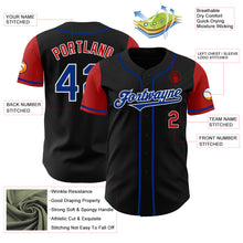 Load image into Gallery viewer, Custom Black Royal-Red Authentic Two Tone Baseball Jersey