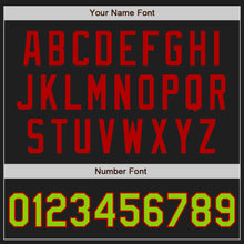 Load image into Gallery viewer, Custom Black Neon Green-Red Authentic Two Tone Baseball Jersey