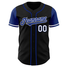 Load image into Gallery viewer, Custom Black Royal-White Authentic Two Tone Baseball Jersey