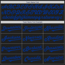 Load image into Gallery viewer, Custom Black Royal Authentic Two Tone Baseball Jersey