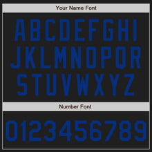 Load image into Gallery viewer, Custom Black Royal Authentic Two Tone Baseball Jersey