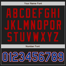 Load image into Gallery viewer, Custom Black Royal-Red Authentic Two Tone Baseball Jersey