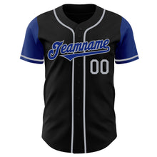 Load image into Gallery viewer, Custom Black Royal-Gray Authentic Two Tone Baseball Jersey