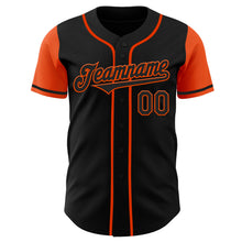 Load image into Gallery viewer, Custom Black Orange Authentic Two Tone Baseball Jersey