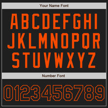 Load image into Gallery viewer, Custom Black Orange Authentic Two Tone Baseball Jersey