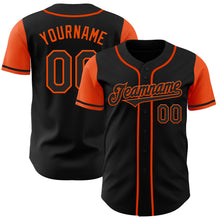 Load image into Gallery viewer, Custom Black Orange Authentic Two Tone Baseball Jersey