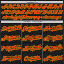 Load image into Gallery viewer, Custom Black Orange-Gold Authentic Two Tone Baseball Jersey