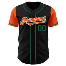 Load image into Gallery viewer, Custom Black Orange-Kelly Green Authentic Two Tone Baseball Jersey