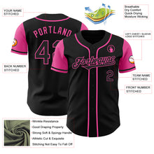 Load image into Gallery viewer, Custom Black Pink Authentic Two Tone Baseball Jersey
