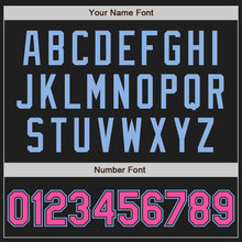 Load image into Gallery viewer, Custom Black Pink-Light Blue Authentic Two Tone Baseball Jersey