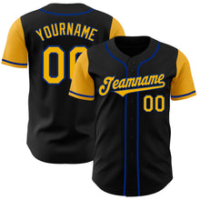 Load image into Gallery viewer, Custom Black Gold-Royal Authentic Two Tone Baseball Jersey