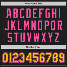 Load image into Gallery viewer, Custom Black Gold-Pink Authentic Two Tone Baseball Jersey