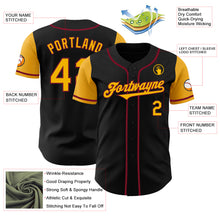 Load image into Gallery viewer, Custom Black Gold-Crimson Authentic Two Tone Baseball Jersey