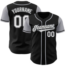 Load image into Gallery viewer, Custom Black White-Gray Authentic Two Tone Baseball Jersey
