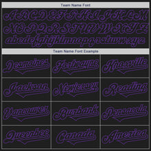 Load image into Gallery viewer, Custom Black Purple Authentic Two Tone Baseball Jersey
