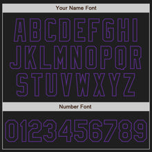Load image into Gallery viewer, Custom Black Purple Authentic Two Tone Baseball Jersey