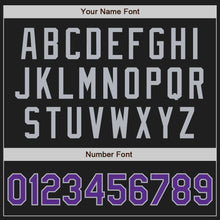 Load image into Gallery viewer, Custom Black Purple-Gray Authentic Two Tone Baseball Jersey