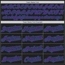 Load image into Gallery viewer, Custom Black Purple-Teal Authentic Two Tone Baseball Jersey
