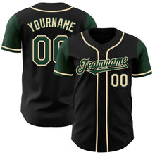 Load image into Gallery viewer, Custom Black Green-Cream Authentic Two Tone Baseball Jersey