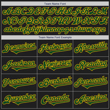 Load image into Gallery viewer, Custom Black Green-Gold Authentic Two Tone Baseball Jersey