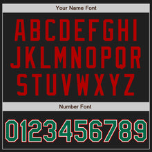 Load image into Gallery viewer, Custom Black Kelly Green-Red Authentic Two Tone Baseball Jersey