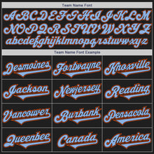 Load image into Gallery viewer, Custom Black Light Blue-Orange Authentic Two Tone Baseball Jersey