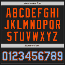 Load image into Gallery viewer, Custom Black Light Blue-Orange Authentic Two Tone Baseball Jersey