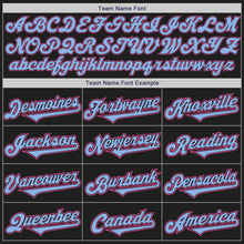 Load image into Gallery viewer, Custom Black Light Blue-Pink Authentic Two Tone Baseball Jersey