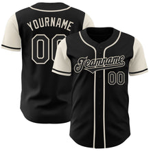 Load image into Gallery viewer, Custom Black Cream Authentic Two Tone Baseball Jersey