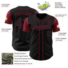 Load image into Gallery viewer, Custom Black Crimson Authentic Two Tone Baseball Jersey