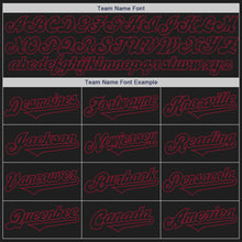 Load image into Gallery viewer, Custom Black Crimson Authentic Two Tone Baseball Jersey