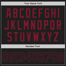 Load image into Gallery viewer, Custom Black Crimson Authentic Two Tone Baseball Jersey