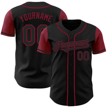 Load image into Gallery viewer, Custom Black Crimson Authentic Two Tone Baseball Jersey