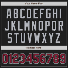 Load image into Gallery viewer, Custom Black Crimson-Gray Authentic Two Tone Baseball Jersey