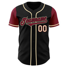 Load image into Gallery viewer, Custom Black Crimson-Cream Authentic Two Tone Baseball Jersey