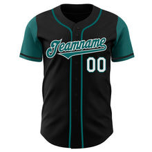 Load image into Gallery viewer, Custom Black Teal-White Authentic Two Tone Baseball Jersey
