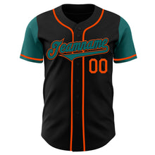 Load image into Gallery viewer, Custom Black Teal-Orange Authentic Two Tone Baseball Jersey