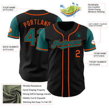 Load image into Gallery viewer, Custom Black Teal-Orange Authentic Two Tone Baseball Jersey