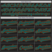 Load image into Gallery viewer, Custom Black Teal-Orange Authentic Two Tone Baseball Jersey