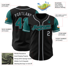 Load image into Gallery viewer, Custom Black Teal-Gray Authentic Two Tone Baseball Jersey