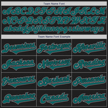 Load image into Gallery viewer, Custom Black Teal-Gray Authentic Two Tone Baseball Jersey