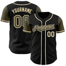 Load image into Gallery viewer, Custom Black Olive-Cream Authentic Two Tone Baseball Jersey