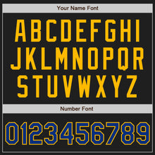 Load image into Gallery viewer, Custom Black Royal-Gold Authentic Two Tone Baseball Jersey