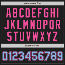 Load image into Gallery viewer, Custom Black Light Blue-Pink Authentic Two Tone Baseball Jersey