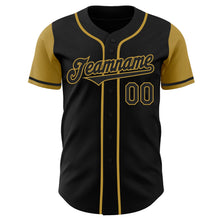 Load image into Gallery viewer, Custom Black Old Gold Authentic Two Tone Baseball Jersey